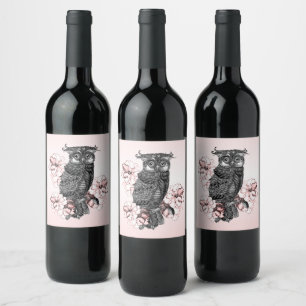Grey Owl Pink Orchids Wine Label