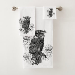 Grey Owl White Orchids Bath Towel Set