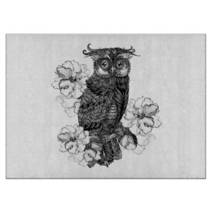 Grey Owl White Orchids Cutting Board