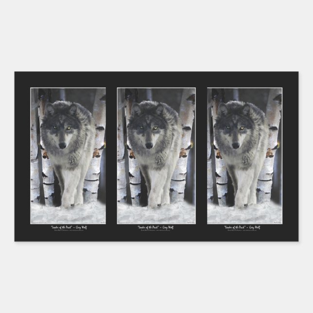 GREY PACK WOLF Wildlife Supporter Artwork Sticker (Front)