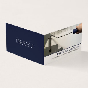 Grey Paint Roller, Painter & Decorator Photo Business Card
