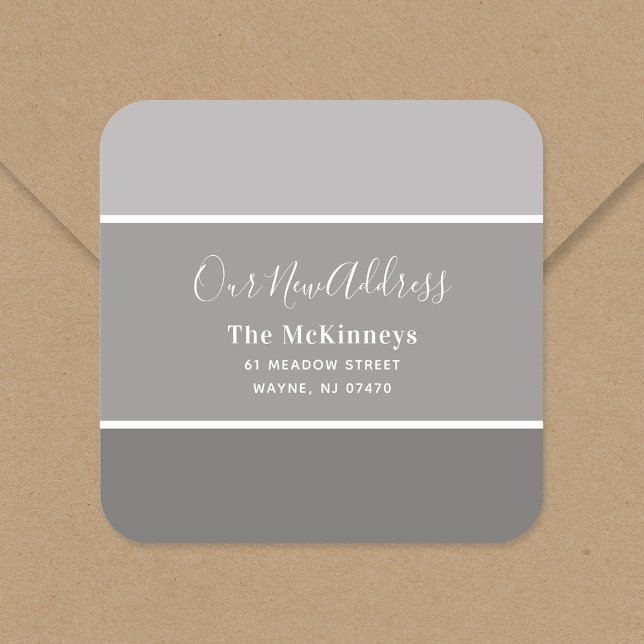 Grey Paint Swatch New Address Square Sticker (Creator Uploaded)