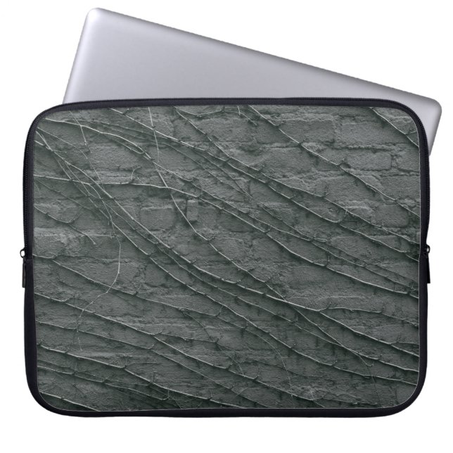 Grey painted brick wall laptop sleeve (Front)
