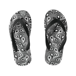 grey paisley kids flip flops