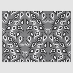 grey paisley tissue paper