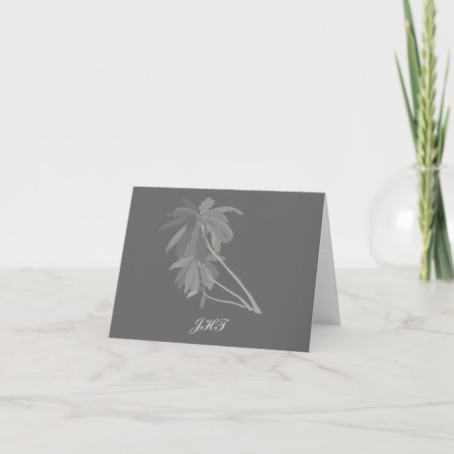 Grey Palms Personalized Note Cards H (Front)