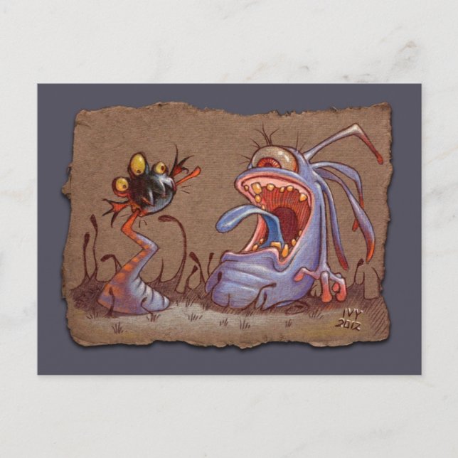 Grey Paper Sketch: Tail Biter Postcard (Front)