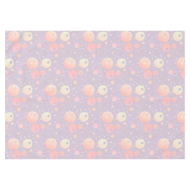 Grey pastel neutral pink dots pattern  tablecloth (Front (Horizontal))