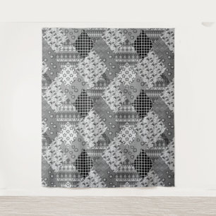 Grey Patchwork Patchwork Pattern Tapestry