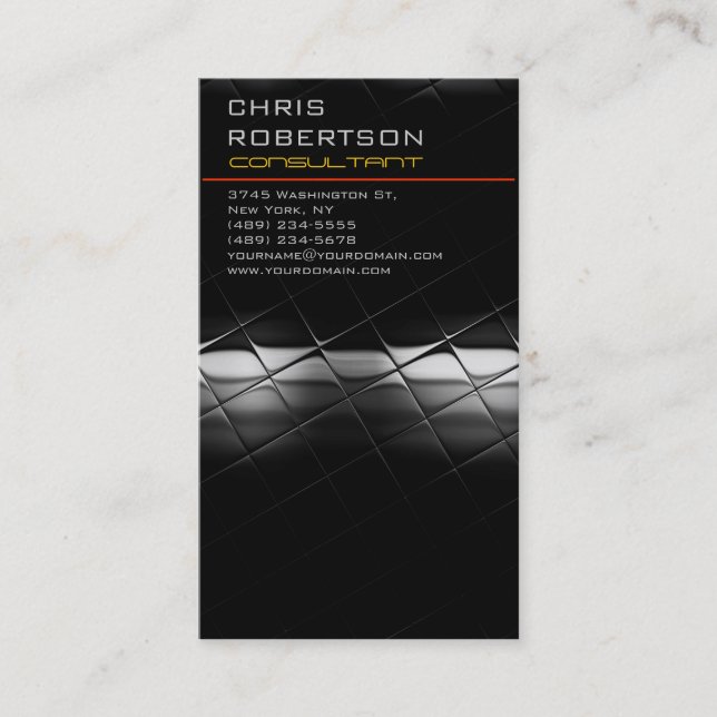 Grey Pattern Attractive Charming Business Card (Front)