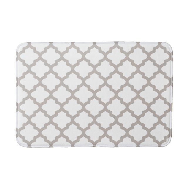 Grey Pattern Bathroom Rug Bath Mat (Front)
