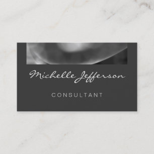 Grey Pattern Contemporary Script Business Card