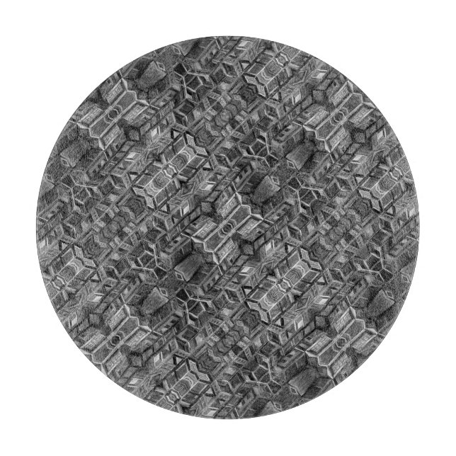 Grey Pattern Glass Cutting Board (Front)