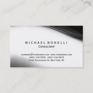 Grey Pattern Minimal Consultant Business Card