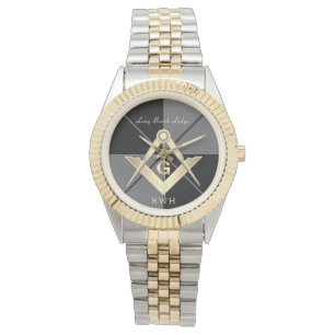 Grey Pattern Monogram Masonic Lodge Watch