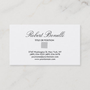 Grey Pattern Simple Black White Business Card