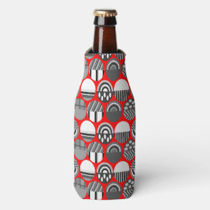 Grey Patterned Ovals Bottle Cooler