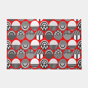 Grey Patterned Ovals Doormat