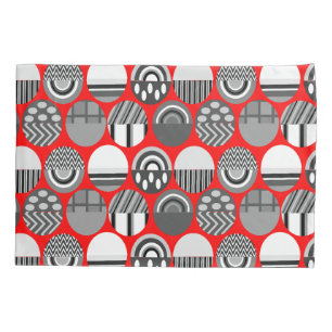 Grey Patterned Ovals  Pillowcase