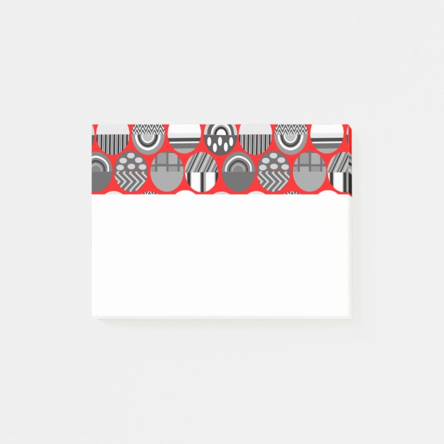 Grey Patterned Ovals  Post-it Notes (Front)