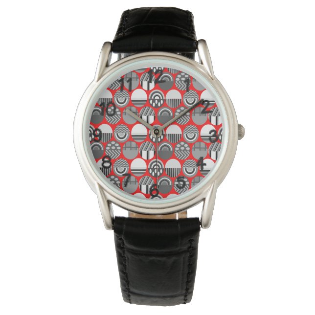 Grey Patterned Ovals  Watch (Front)