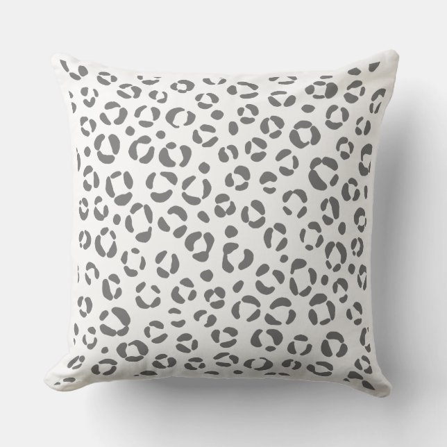 Grey Patterns Throw Pillow (Front)