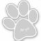 Grey Paw Print Design Contour Sticker