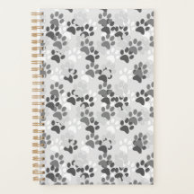 Grey Paw Print Planner