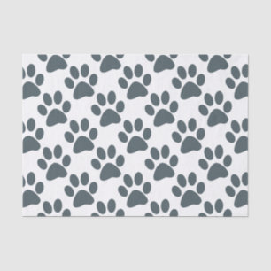 Grey Paw Print Tissue Paper