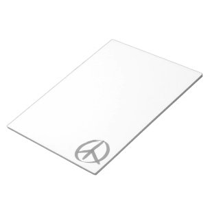 Grey Peace Sign Notepad