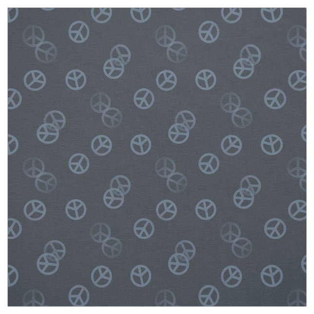Grey Peace Sign Pattern Fabric (Swatch)