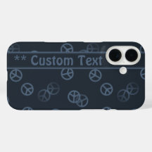 Grey Peace Sign Pattern w/ Custom Text