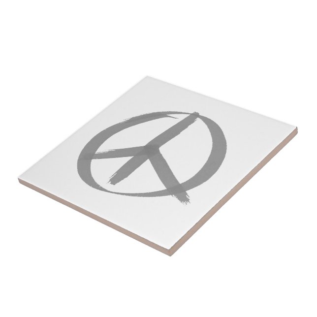 Grey Peace Sign Tile (Side)