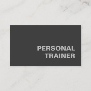 Grey Personal Trainer Fitness Sport Custom  Business Card