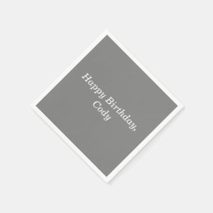 Grey Personalized All Occasion Disposable Napkins
