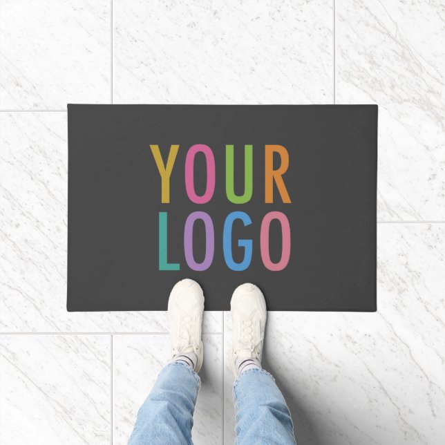 Grey Personalized Doormat Company Logo Welcome Mat (Indoor)