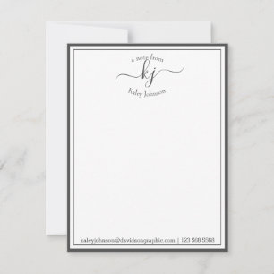 Grey Personalized   From The Desk Of Note Card