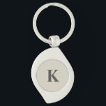 Grey personalized Monogrammed Keychain<br><div class="desc">This cute keychain featuring your initial with stylish grey colours.
Custom it now to add your initial monogram.</div>