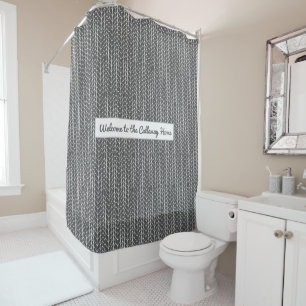 Grey Personalized Rustic Herringbone Pattern