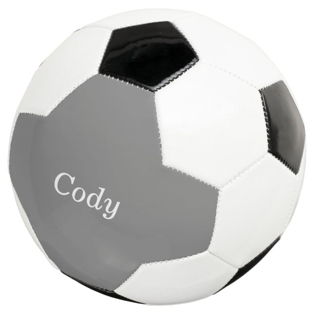 Grey Personalized Soccer Ball (Three Quarter)