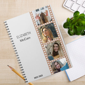 Grey Photo Booth - Trendy Modern Personalized  Notebook