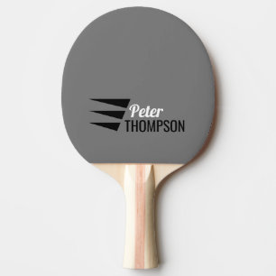 Grey Ping Pong Paddle with His Name
