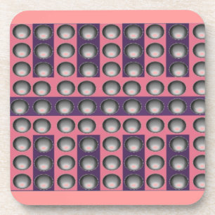 Grey, Pink and Purple Dot Pattern Coaster