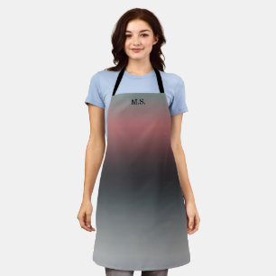 Grey, pink, black gradient, Ombre.  Apron