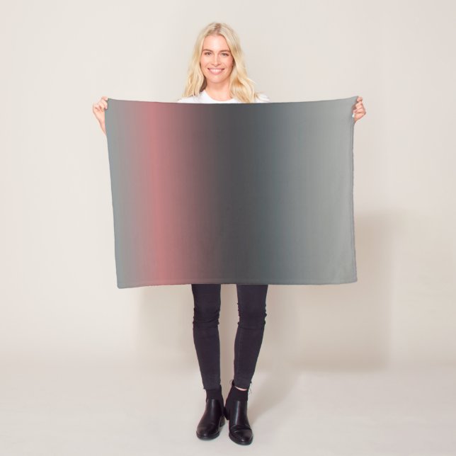 Grey, pink, black gradient, Ombre.  Fleece Blanket (In Situ)