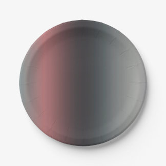 Grey, pink, black gradient, Ombre. Paper Plate