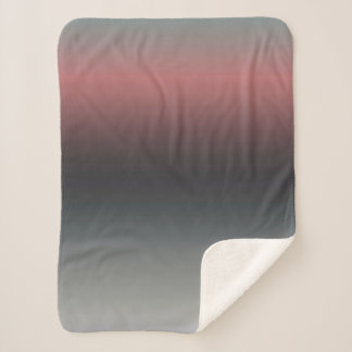 Grey, pink, black gradient, Ombre. Sherpa Blanket