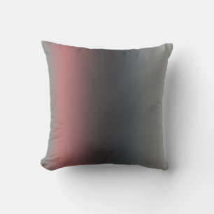 Grey, pink, black gradient, Ombre. Throw Pillow