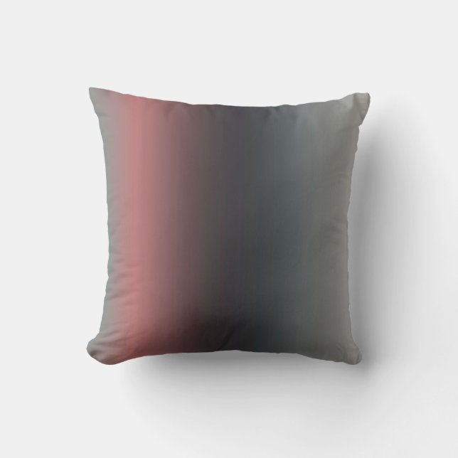 Grey, pink, black gradient, Ombre. Throw Pillow (Front)