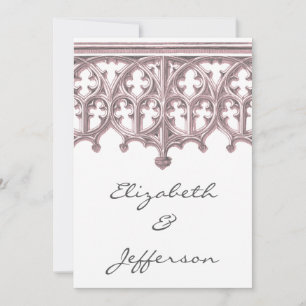 Grey & Pink Cathedral Wedding Invitations